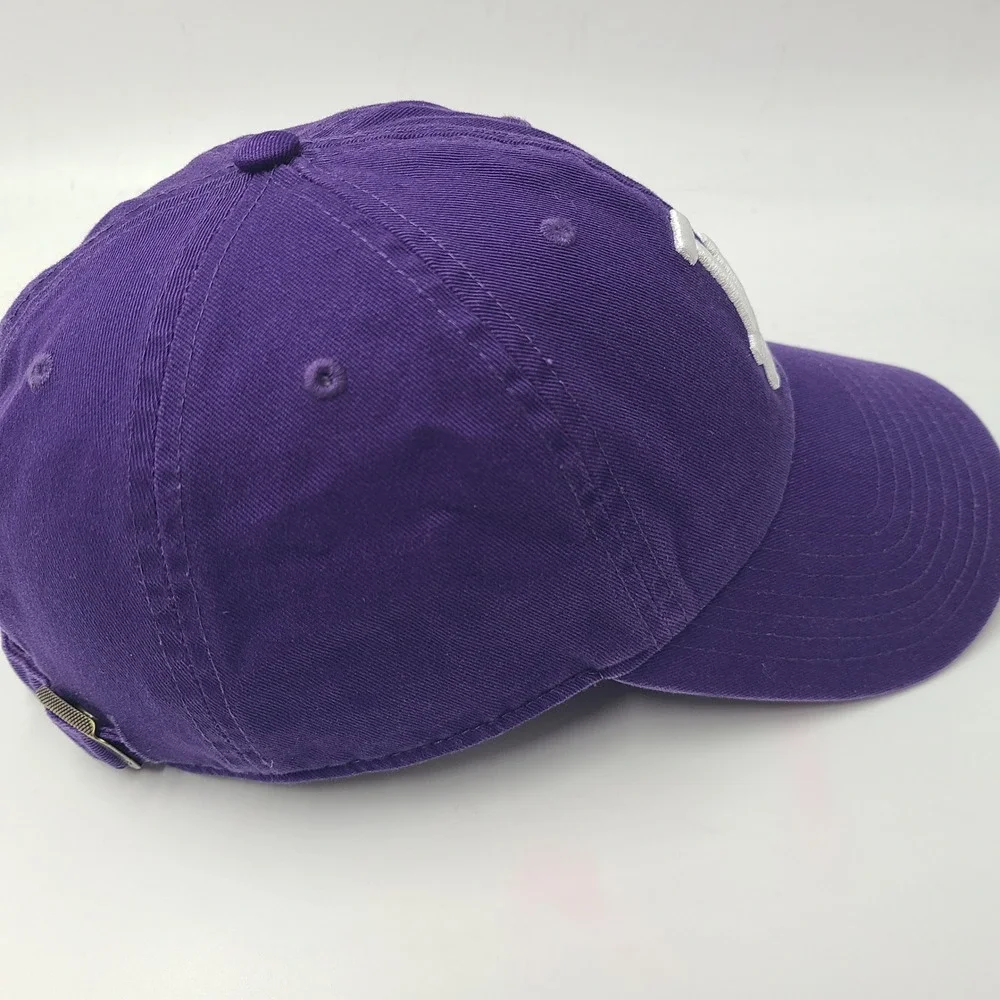 Los Angeles Dodgers Hat Strapback 47 Brand Clean Up Purple White MLB Baseball